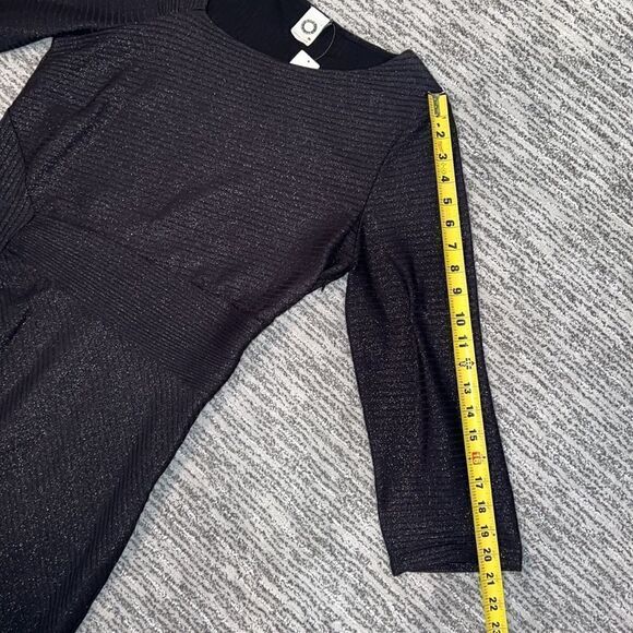 NWT Akemi + Kin Anthro Tegan Sparkle Dress Black Jersey Size Large - Picture 12 of 16